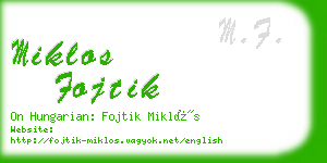 miklos fojtik business card